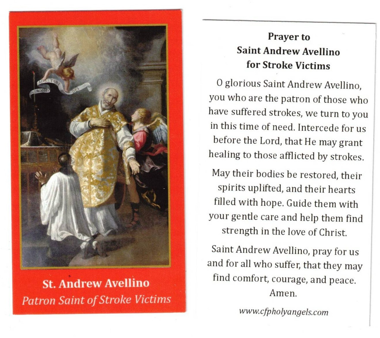 Prayer to Saint Andew Avellino for Stroke Victims Prayer to Saint Andew Avellino for Stroke Victims