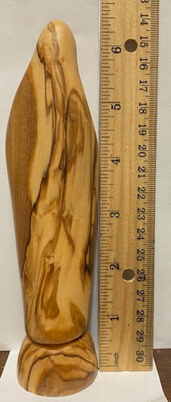 Olive Wood Statue of Our Lady holding Rosary - Crafted in The Holy Land Olive Wood Statue of Our Lady holding Rosary - Crafted in The Holy Land