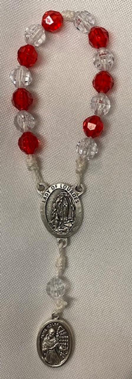 St. Maximillian Kolbe Chaplet with Our Lady of Lourdes Centerpiece