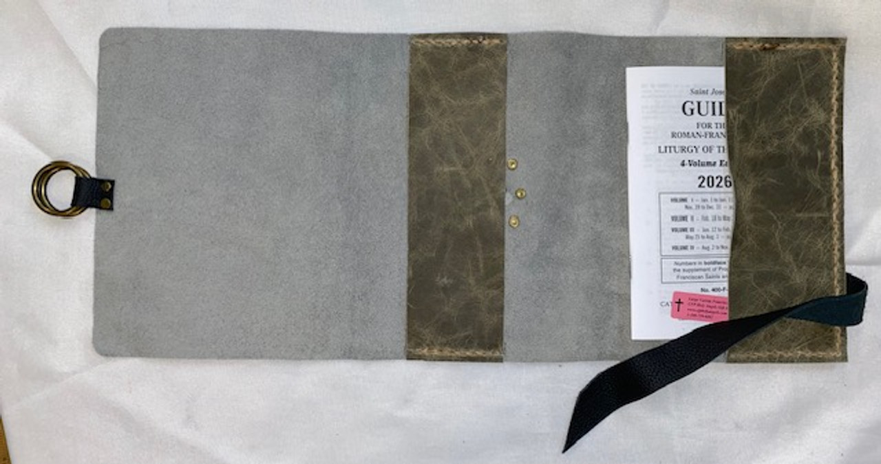 Hand Crafted Breviary Cover - Sage Green, Soft Leather with inside pocket