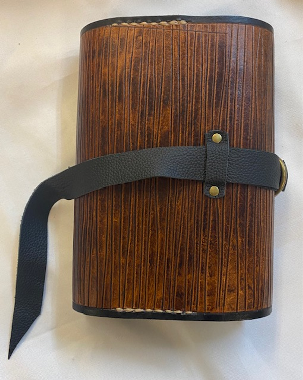 Woodgrain Cross with Spears - 4 Volume Leather  Breviary Cover - Hand-Crafted 