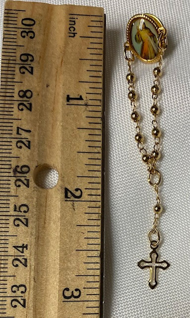 Divine Mercy Gold Finish Oval Lapel Pin