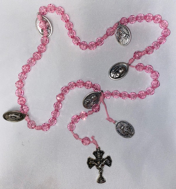 Pray Like A Girl Rosary - Miraculous Medal with 5 Female Saint Medals