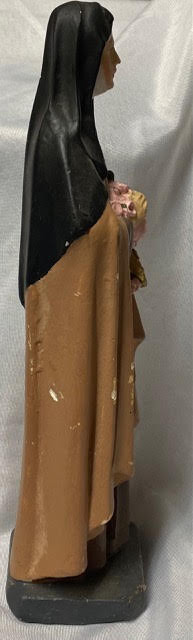 Vintage 12" Chalkware Statue of St.  Therese Statue