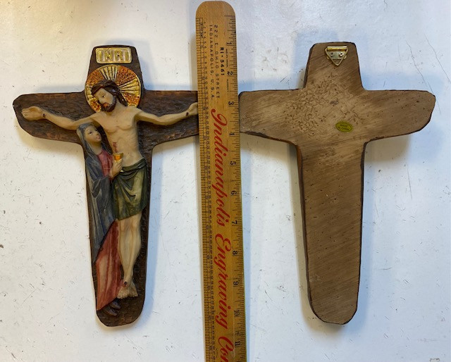 9" Resin Crucifix - Mary with Chalice 