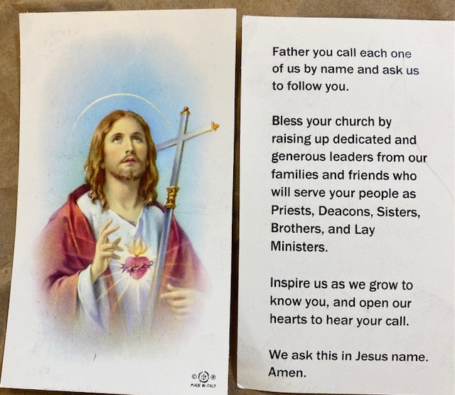 Vintage Prayer Card - Prayer for Church/Vocations