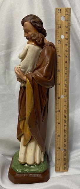 12" St. Joseph Chalkware Statue - Made in Italy