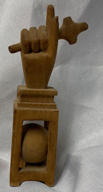 Unique Vintage Hand Carved Symbol of God's Eternal Power Hand with Cross on Bible