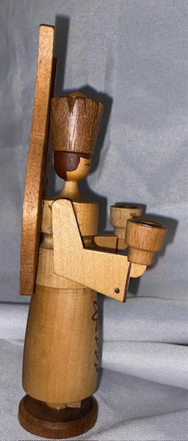 Vintage Wood Angel Candle Holder