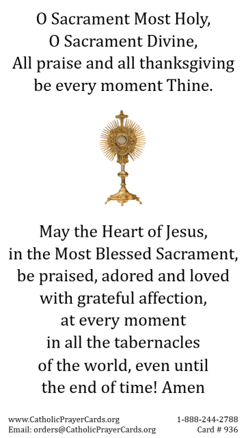 Holy Communion Prayer Card