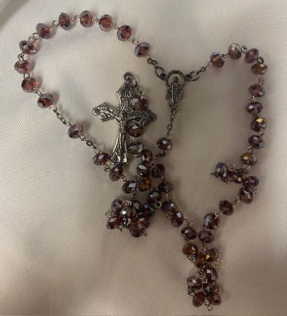 Beautiful Vintage Rosary with Shiny Faceted Beads