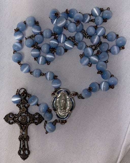 Vintage Blue Rosary with Beautiful Beads