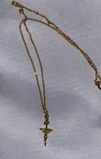 Gold-tone Crucifix Necklace on 18" Chain