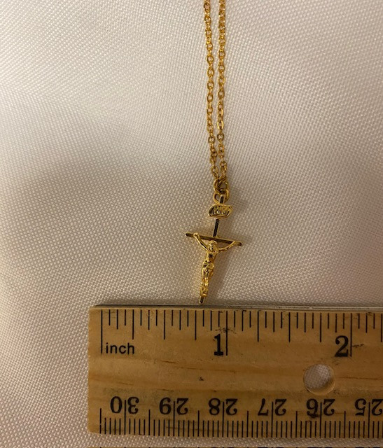 Gold-tone Crucifix Necklace on 18" Chain