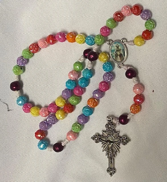 Unique One-of-a-Kind Our Lady of Lepanto Colorful Rosary