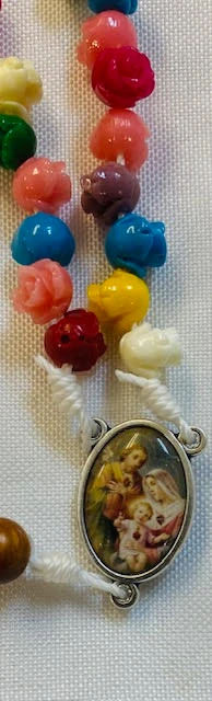 Flower Tau Rosary - Fashioned After Rosary Sold in Assisi / 3 Hearts Centerpiece