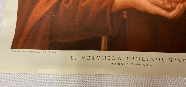 Vintage Italian Frameable Print - St Veronica Giuliana