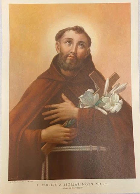 Vintage Italian Frameable Print - Fidelis A Sigmaringen Martyr