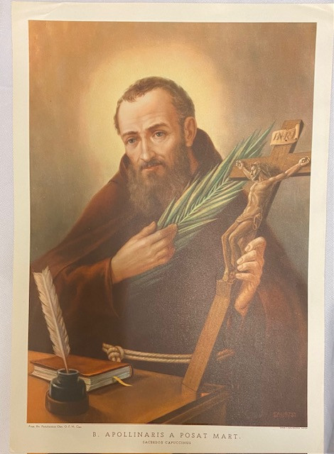 Vintage Franciscan Italian Frameable Print - Apollinaris A Posat Martyr 
