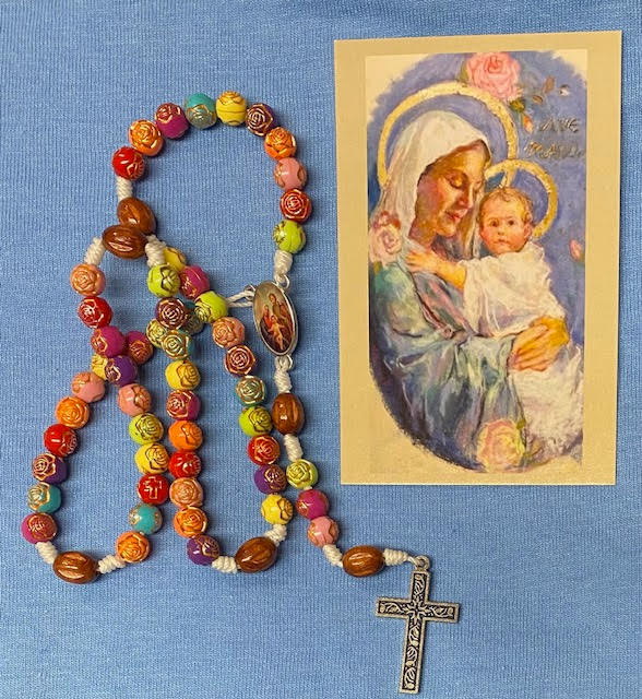 Jesus Beads Rosary with Holy Card