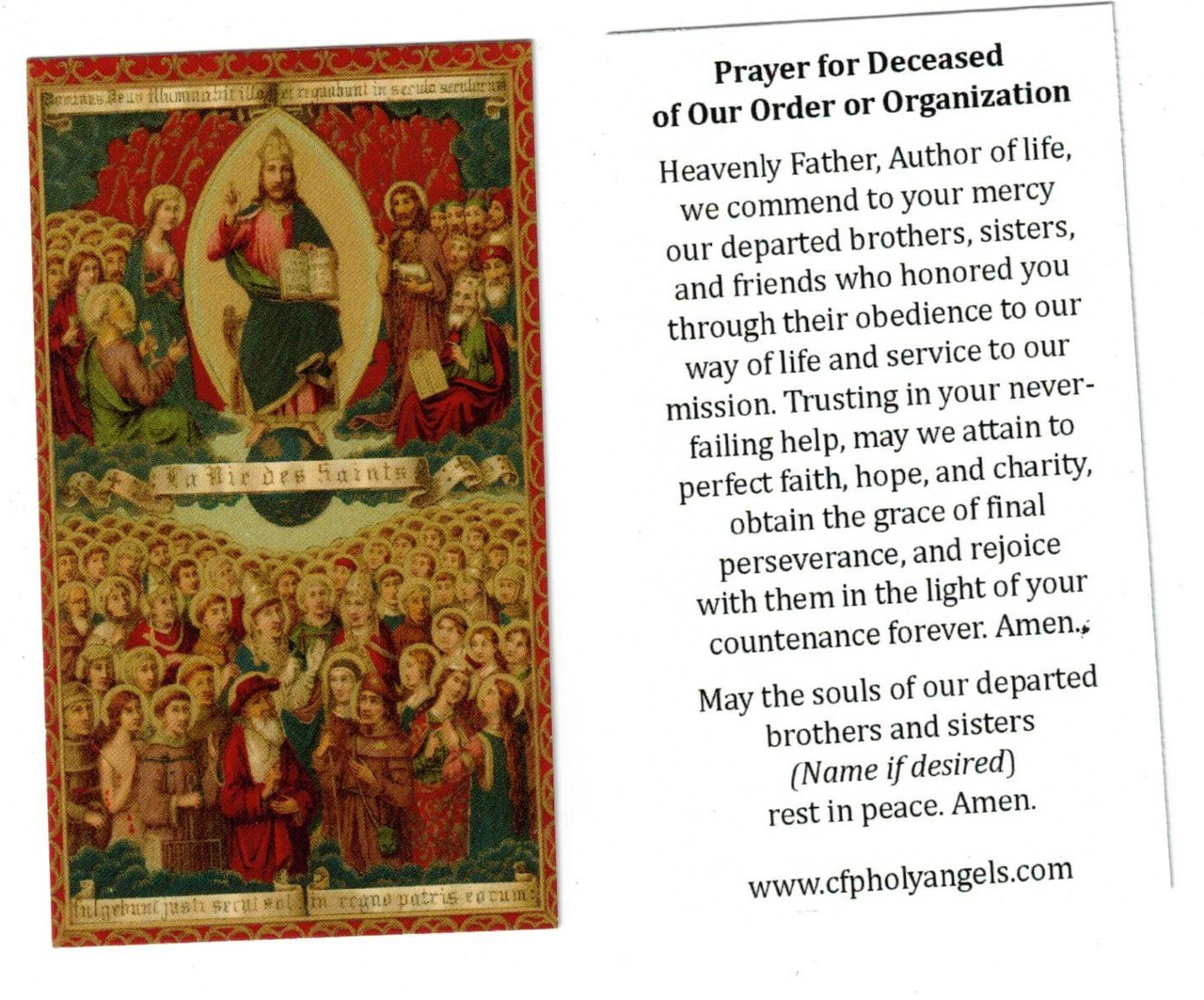 Prayer for the Deceased Members of Our Organization