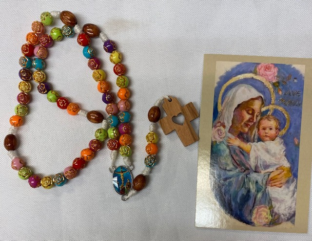 Evangelization Aid! Jesus Beads Rosary with Crucifix Centerpiece and Instructional  Holy Card