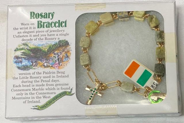 J.C. Wash & Sons Made in Ireland - Rosary Bracelet Made with Connemara Marble Beads