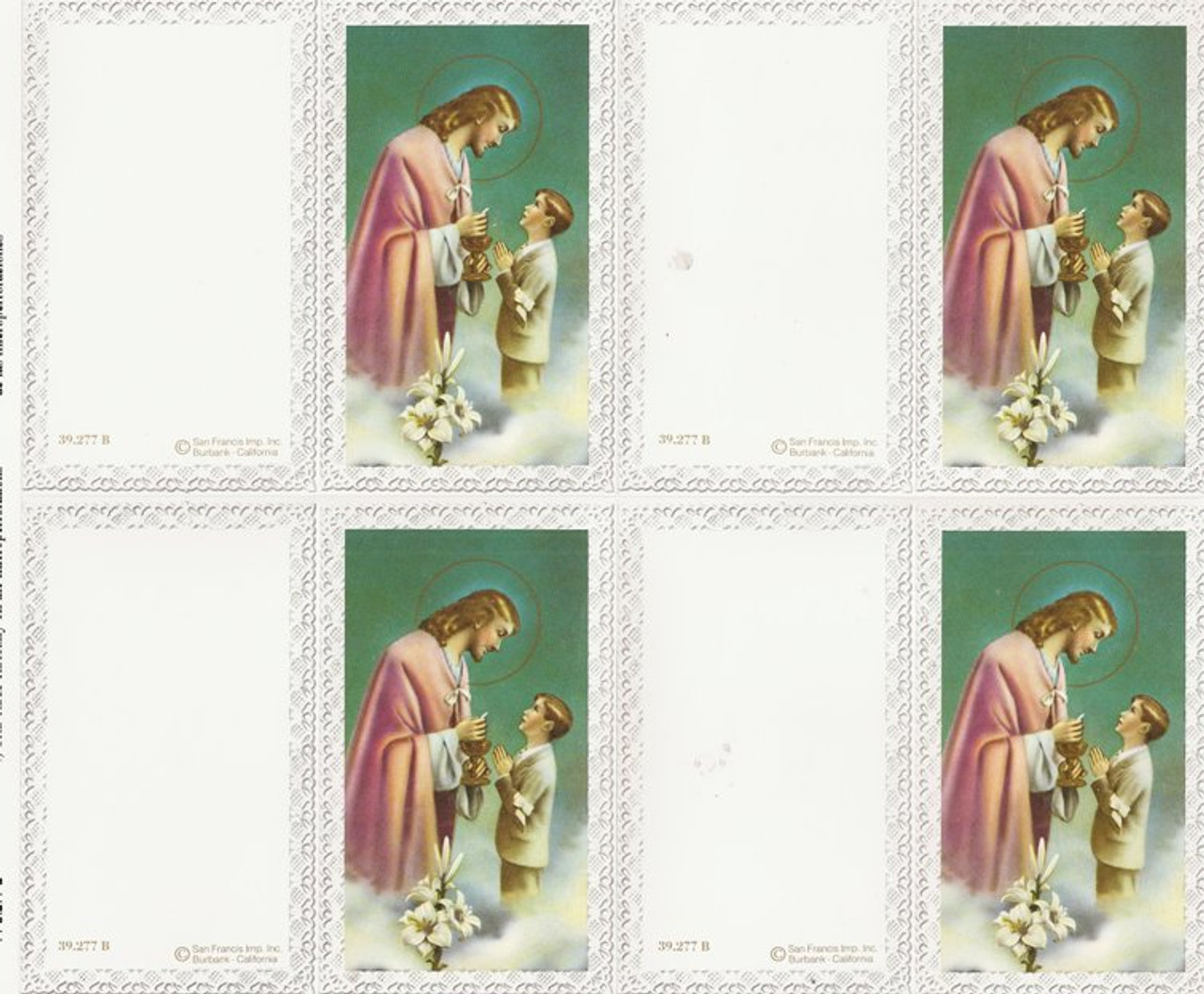 Custom Print First Communion Vintage Boy Invitations or Thank You Notes (Custom set of 4 with blank envelopes)