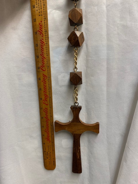 Amazing  Large Dark Wood/Chain Wall Rosary