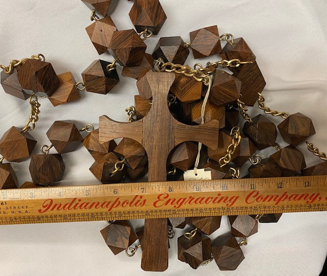 Amazing  Large Dark Wood/Chain Wall Rosary