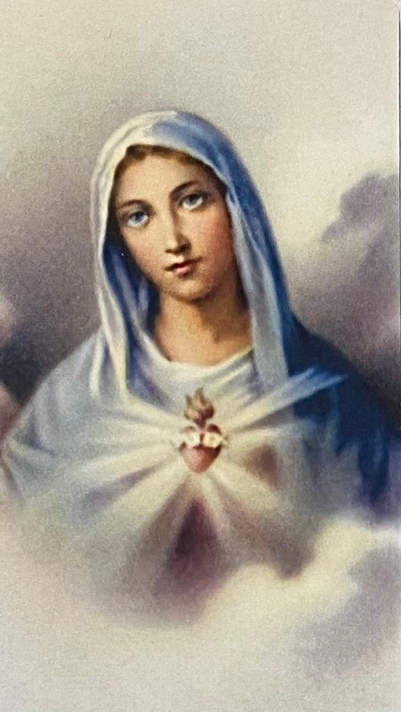 Vintage Inspired Gold Edged Holy Card - Immaculate Heart of Mary