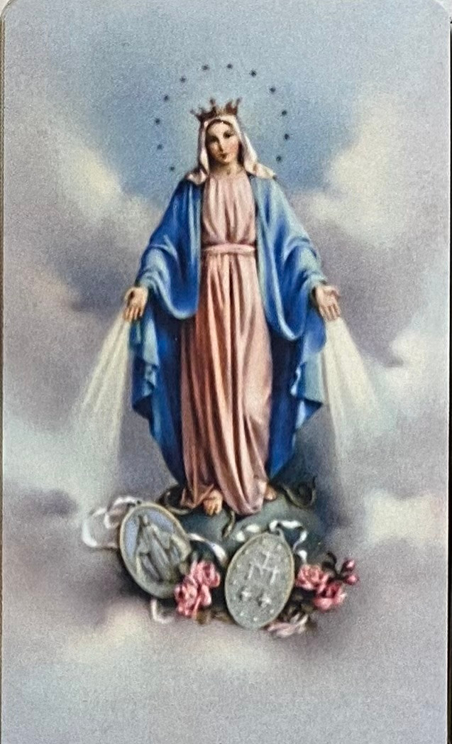 Vintage Inspired Gold Edged Holy Card - Miraculous Medal