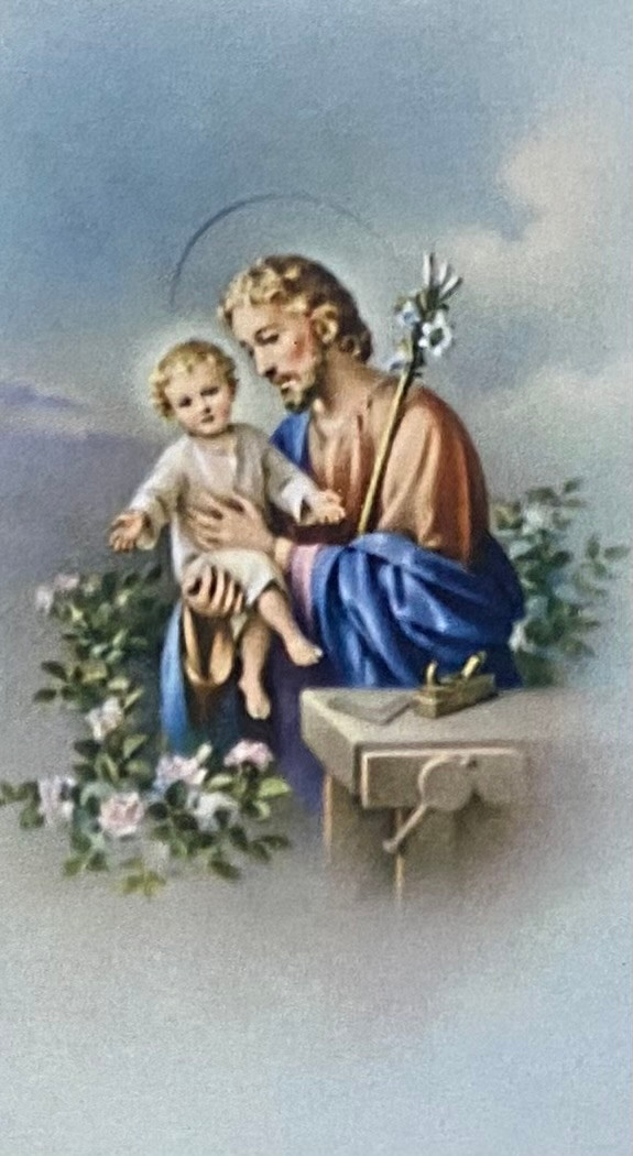 Vintage Inspired Gold Edged Holy Card - St. Joseph