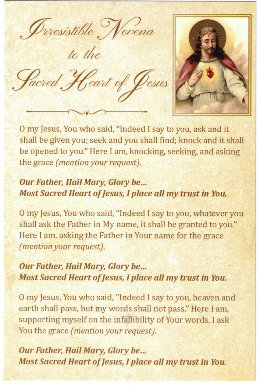 Irresistible Novena to the Sacred Heart of Jesus with Memorare and Hail Holy Queen 