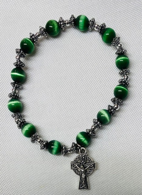 12 Bead Irish  Stretchy Rosary Bracelet