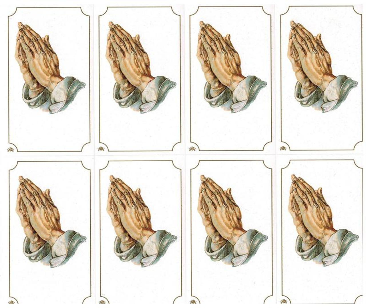 Custom Print Praying Hands Prayer Cards (Custom set of 8)