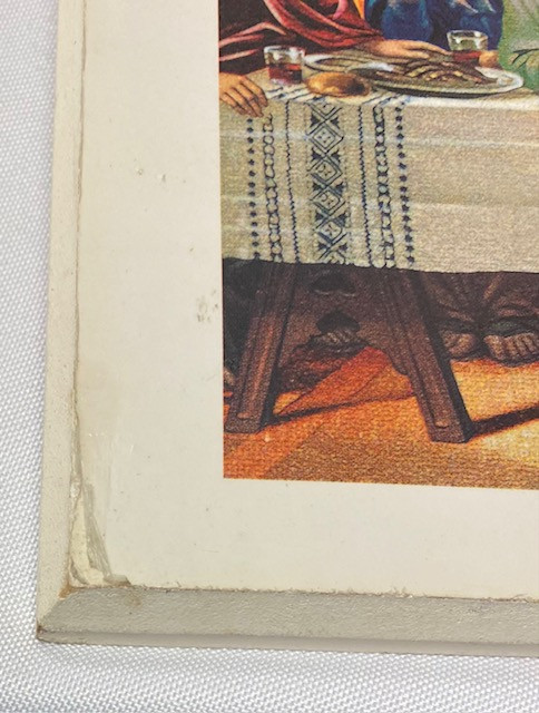 Vintage Last Supper Image on Pressboard