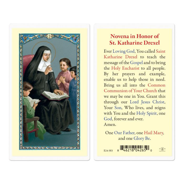 Saint Katharine Drexel Laminated Holy Card