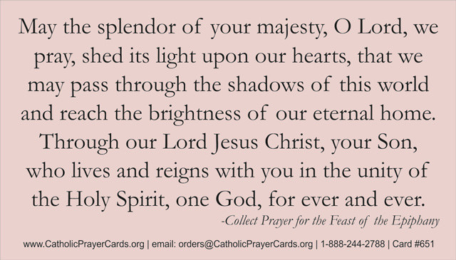 Epiphany Prayer Card