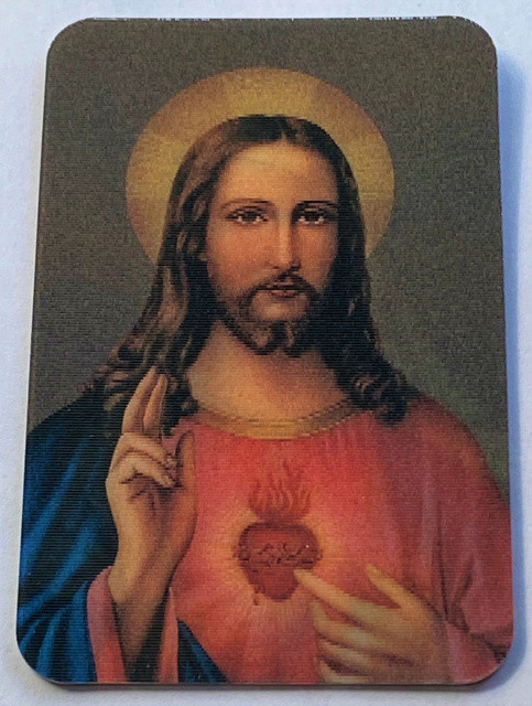Immaculate Heart of Mary/Sacred Heart of Jesus Holographic Card