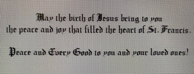Saint Francis with the Child Jesus Christmas Card