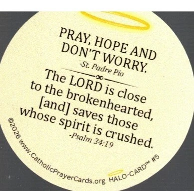 St Padre Pio Halo-Card with Verse