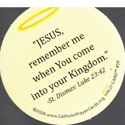 Jesus, Remember Me Halo Holy Card with Verse