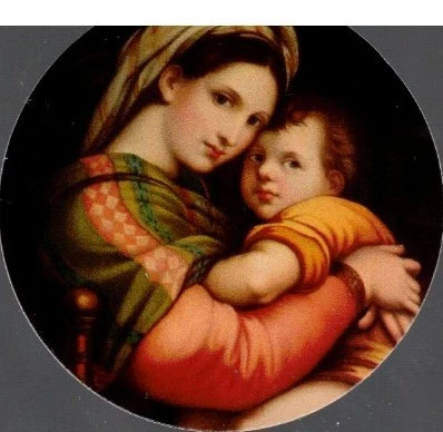 Madonna and Child Halo Holy Card with Verse