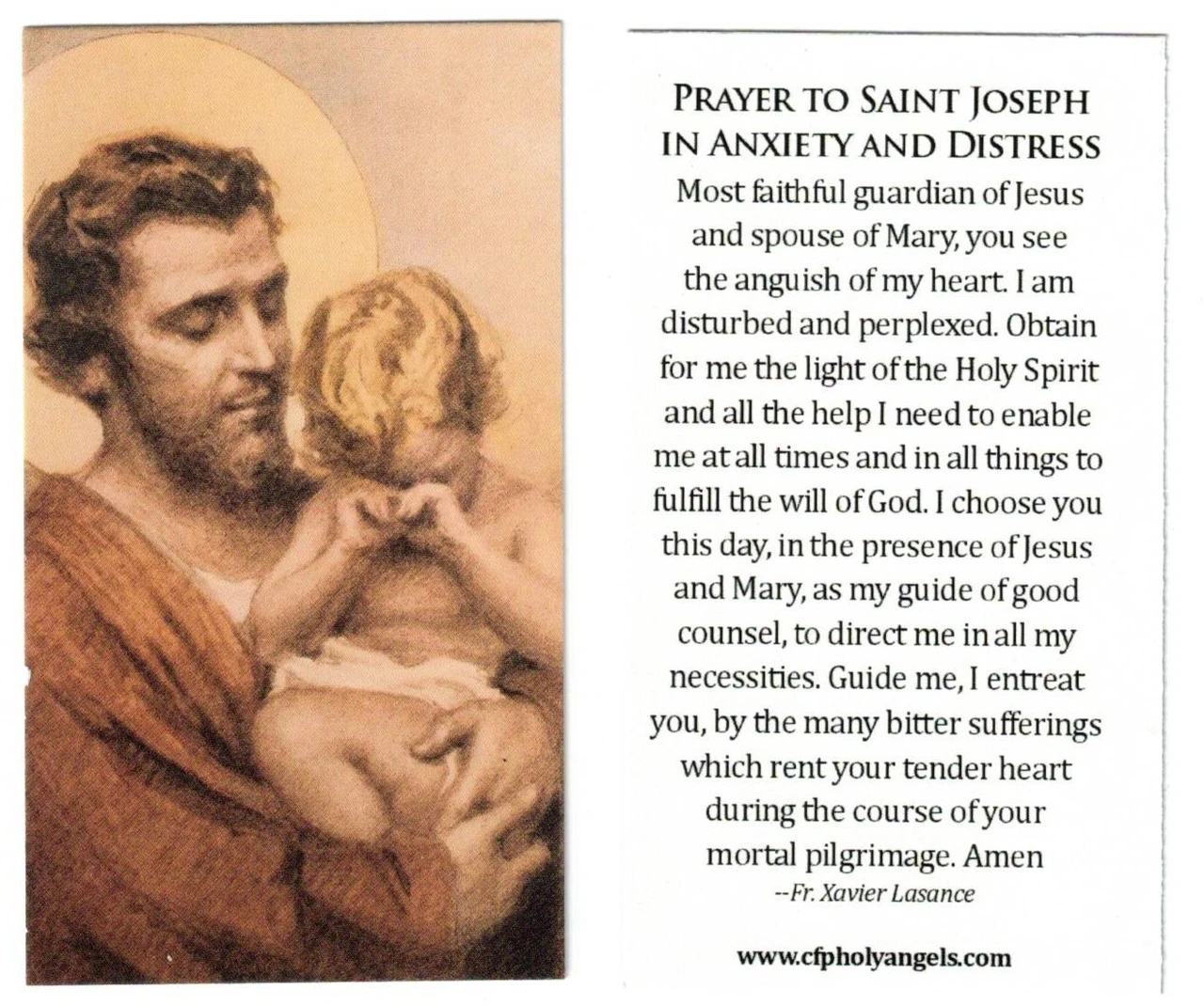 Prayer to Saint Joseph in Anxiety and Distress