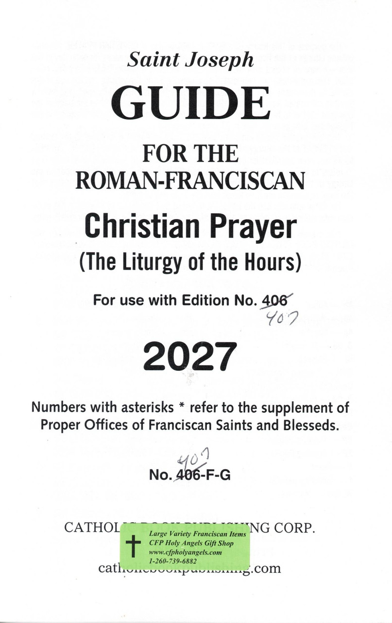 2027 Guide to 1 Volume Roman Franciscan Christian Prayer LARGE PRINT 407/F-G