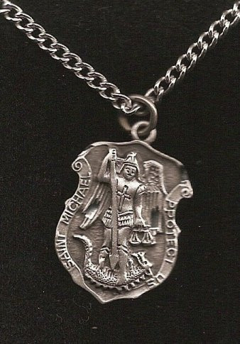 Pewter Saint Michael Badge Pendant,