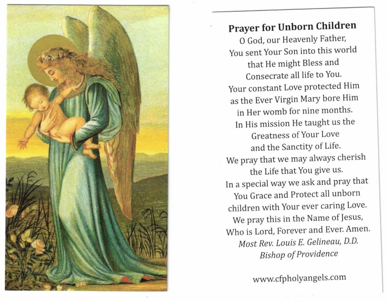 Prayer for Unborn Children Prayer Card