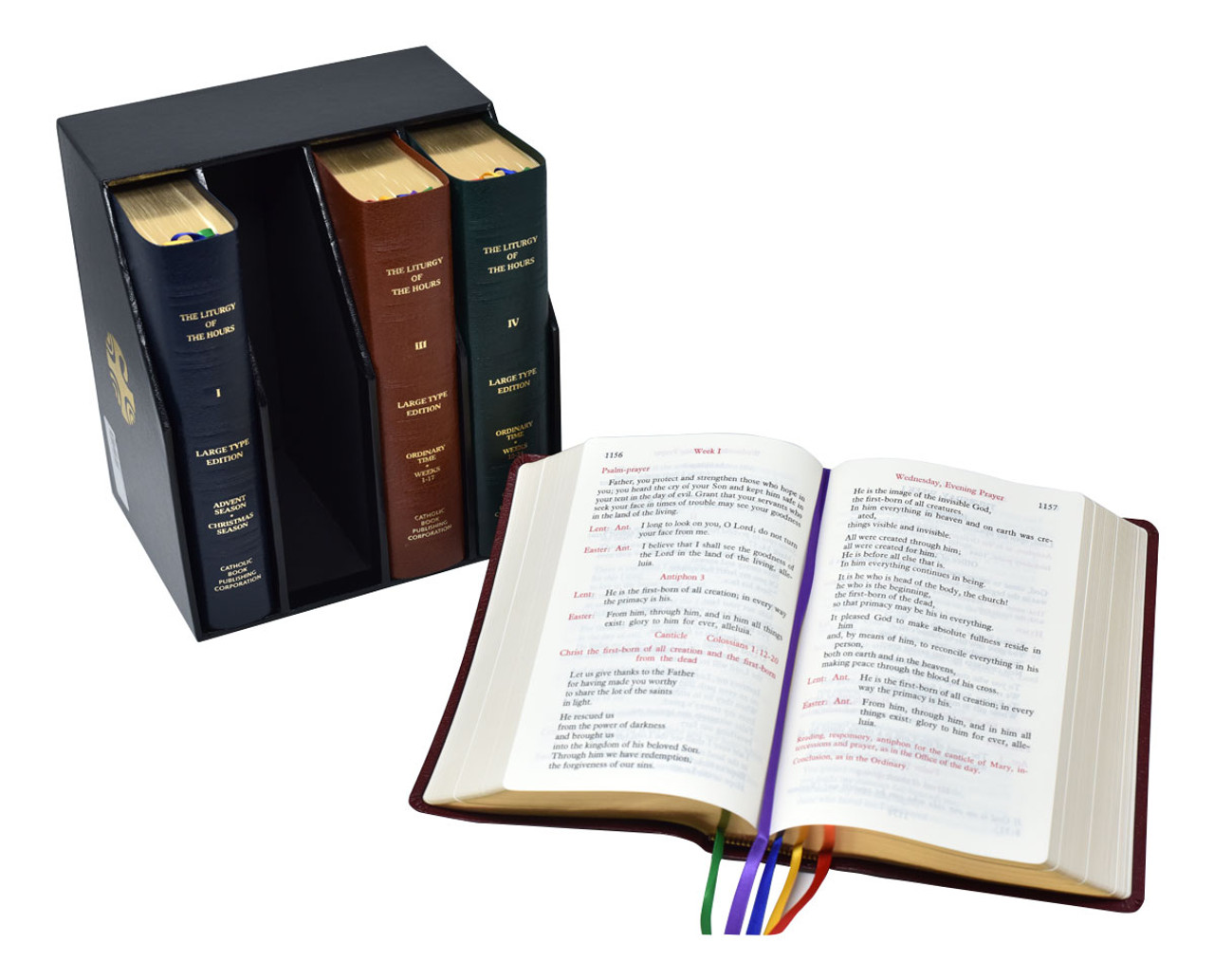 Four Volume Large Print Liturgy of the Hours with Case