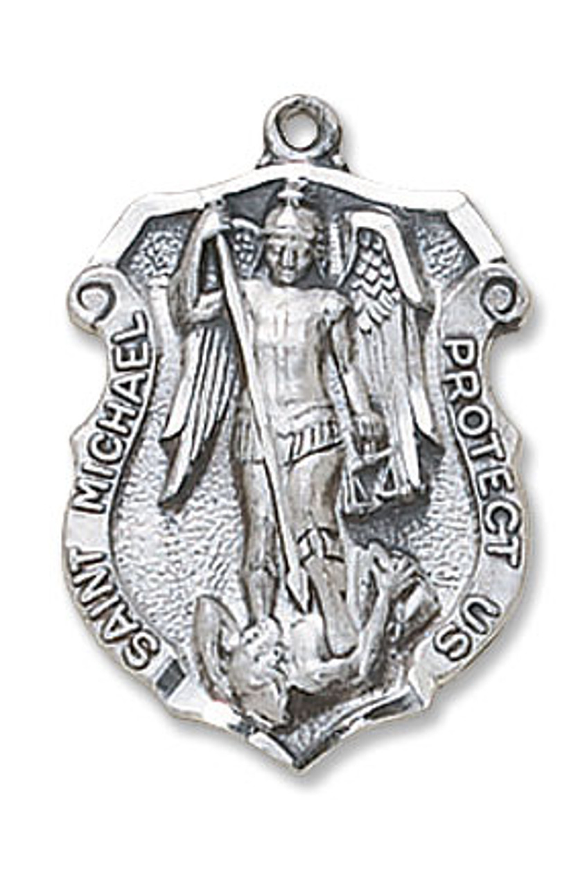 Saint Michael pendant on chain, boxed